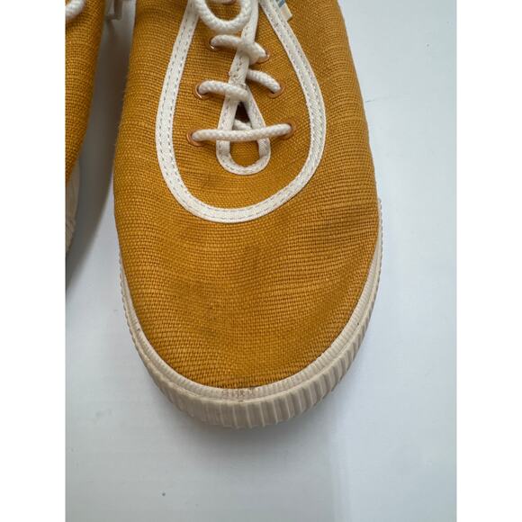 TOMS · Women’s 9 · Heritage Sneakers · Yellow Canvas Lace Up Flats - Picture 2 of 7